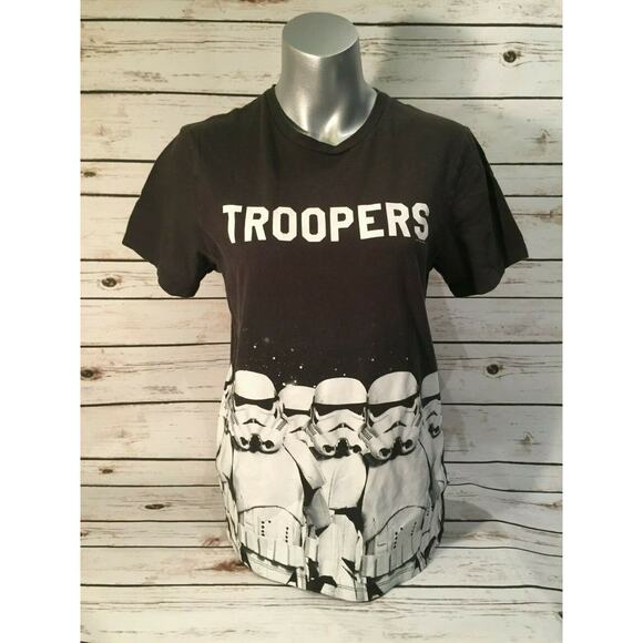 Star Wars Troopers Imperial Storm Force Line-Up T Tee Shirt Small Black White - Picture 1 of 5
